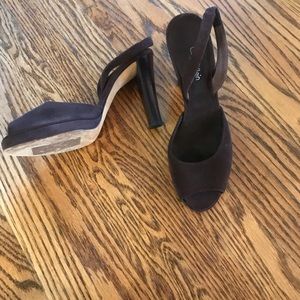 Calvin Klein black suede sandals size 7.5